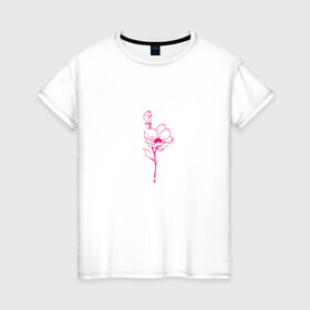 Женская футболка хлопок с принтом Цветок любви (мечта) в Новосибирске, 100% хлопок | прямой крой, круглый вырез горловины, длина до линии бедер, слегка спущенное плечо | девушке | любовь | подарок | цветок | цветочек