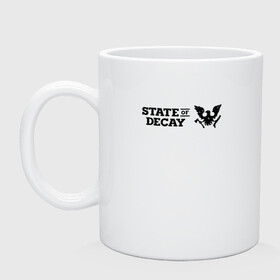 Кружка керамическая с принтом Black Logo | State of Decay в Новосибирске, керамика | объем — 330 мл, диаметр — 80 мм. Принт наносится на бока кружки, можно сделать два разных изображения | Тематика изображения на принте: logo | state of decay | survival horror | undead labs | загнивающий штат | зомби апокалипсис | лого | логотип | стадия разложения | стейт оф декай | эмблема