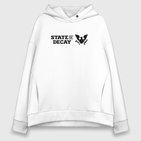 Женское худи Oversize хлопок с принтом Black Logo State of Decay в Новосибирске, френч-терри — 70% хлопок, 30% полиэстер. Мягкий теплый начес внутри —100% хлопок | боковые карманы, эластичные манжеты и нижняя кромка, капюшон на магнитной кнопке | Тематика изображения на принте: logo | state of decay | survival horror | undead labs | загнивающий штат | зомби апокалипсис | лого | логотип | стадия разложения | стейт оф декай | эмблема