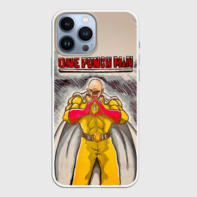 Чехол для iPhone 13 Pro Max с принтом Сайтама циклоп One Punch Man в Новосибирске,  |  | Тематика изображения на принте: hagemanto | one punch man | one punchman | onepunchman | saitama | sensei | аниме | ван панч мен | ванпанчмен | лысый плащ | манга | сайтама | сильнейший человек | учитель | человек одинудар | человек одного удара