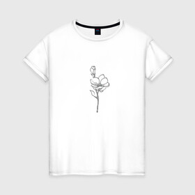 Женская футболка хлопок с принтом Цветок любви (оригинальный) в Новосибирске, 100% хлопок | прямой крой, круглый вырез горловины, длина до линии бедер, слегка спущенное плечо | девушке | любви | оригинальный | подарок | цветок