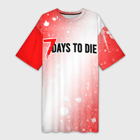 Платье-футболка 3D с принтом 7 DAYS TO DIE  Краска в Новосибирске,  |  | 7 days to die | days | die | logo | paint | zombie | брызги | дай | дейс | зомби | игра | игры | краска | лого | логотип | севен | севен дейс | символ | символы | хоррор