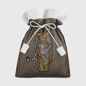 Подарочный 3D мешок с принтом Благородный тигр в Новосибирске, 100% полиэстер | Размер: 29*39 см | благородный | грация | животное | символ года | тигр | хищник