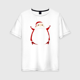 Женская футболка хлопок Oversize с принтом Дед Санта 2022 в Новосибирске, 100% хлопок | свободный крой, круглый ворот, спущенный рукав, длина до линии бедер
 | дед мороз | зима | новый год | праздник | санта клаус