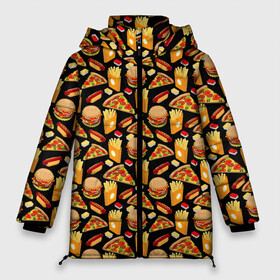 Женская зимняя куртка Oversize с принтом Fast Food (Фастфуд) в Новосибирске, верх — 100% полиэстер; подкладка — 100% полиэстер; утеплитель — 100% полиэстер | длина ниже бедра, силуэт Оверсайз. Есть воротник-стойка, отстегивающийся капюшон и ветрозащитная планка. 

Боковые карманы с листочкой на кнопках и внутренний карман на молнии | burger | cheeseburger | fast food | hamburger | hot dog | pizza | taco burrito | блюдо | бургер | быстрое питание | гамбургер | еда | жратва | завтрак | корм | кушанье | макдоналдс | обед | перекус | пицца | пища | повар