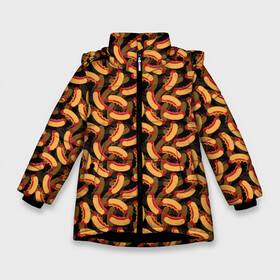 Зимняя куртка для девочек 3D с принтом Хот-Доги (Hot Dogs) в Новосибирске, ткань верха — 100% полиэстер; подклад — 100% полиэстер, утеплитель — 100% полиэстер. | длина ниже бедра, удлиненная спинка, воротник стойка и отстегивающийся капюшон. Есть боковые карманы с листочкой на кнопках, утяжки по низу изделия и внутренний карман на молнии. 

Предусмотрены светоотражающий принт на спинке, радужный светоотражающий элемент на пуллере молнии и на резинке для утяжки. | burger | cheeseburger | fast food | hamburger | hot dog | pizza | taco burrito | блюдо | бургер | быстрое питание | гамбургер | еда | жратва | завтрак | корм | кушанье | макдоналдс | обед | перекус | пицца | пища | повар