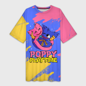 Платье-футболка 3D с принтом Huggy Wuggy and Kissy Missy  Poppy Playtime в Новосибирске,  |  | kissy missy | poppy playtime | игра | кисси мисси | монстр | плэйтайм | попи плей тайм | попи плэй тайм | попиплейтам | попиплэйтайм | поппи плейтайм | поппиплэйтайм | хагги вагги | хаги ваги | хоррор