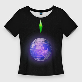 Женская футболка 3D Slim с принтом Сontrol of the Universe Sims3 в Новосибирске,  |  | sims | вселенная | звезды | космос | планеты