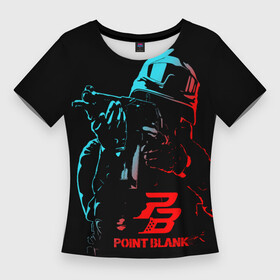 Женская футболка 3D Slim с принтом Point Blank (Project Blackout) в Новосибирске,  |  | ctforce | free rebels | point blank | project blackout | динозавр | игры | миротворец | повстанец