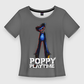 Женская футболка 3D Slim с принтом HUGGY WUGGY POPPY PLAYTIME в Новосибирске,  |  | poppy playtime | игра | монстр | плэйтайм | попи плей тайм | попи плэй тайм | попиплейтам | попиплэйтайм | поппи плейтайм | поппиплэйтайм | хагги вагги | хаги ваги | хоррор