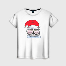 Женская футболка 3D с принтом Новогодний Диско Енотик в Новосибирске, 100% полиэфир ( синтетическое хлопкоподобное полотно) | прямой крой, круглый вырез горловины, длина до линии бедер | енот | енотики | новогоднийенот | подарокенот | рождество