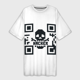 Платье-футболка 3D с принтом Хакерю. QR code. Qr код для программистов в Новосибирске,  |  | Тематика изображения на принте: 404 | aws | backend | c | cloud | css | devops | frontend | git | github | go | golang | google | java | js | linux | meme | nodejs | php | python | qr | qr code | qr код | script | web | дата | код | компьютер | линукс | мем | мемы | мэм | об