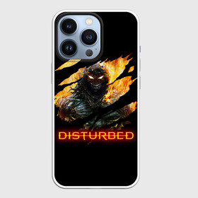 Чехол для iPhone 13 Pro с принтом DISTURBED DEMON FIRE | ДЕМОН В ОГНЕ в Новосибирске,  |  | Тематика изображения на принте: disturbed | fire | flame | heavy metal | rock | the guy | группы | метал | огонь | пламя | рок