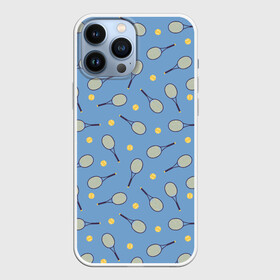 Чехол для iPhone 13 Pro Max с принтом Большой теннис паттерн в Новосибирске,  |  | pattern | sportive | tennis | большой теннис | мячи | паттерн | ракетка | спорт | спортивный | спортивный инвентарь | теннис | теннисист | теннисистка | теннисные мячики | теннисные ракетки