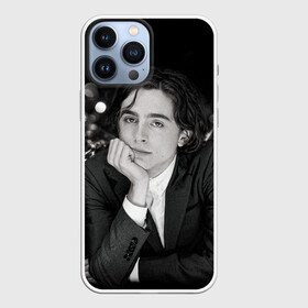 Чехол для iPhone 13 Pro Max с принтом Шаламе фон блестки в Новосибирске,  |  | timothee chalamet | актер | блестки | голливуд | тимоти шаламе | черно белое