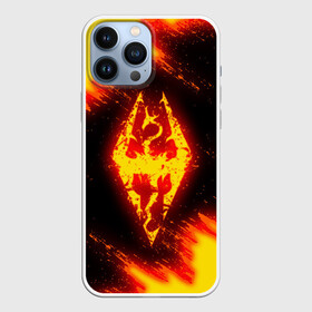 Чехол для iPhone 13 Pro Max с принтом TES SKYRIM DRAGON FIRE | СКАЙРИМ ОГНЕННЫЙ в Новосибирске,  |  | Тематика изображения на принте: dovahkiin | dragon | dragonborn | fire | flame | fus ro dah | oblivion | rpg | skyrim | tes | tes 5 | tes skyrim | tes v | the elder scrolls | the elder scrolls skyrim | we know | докавин | дракон | мы знаем | обливион | огонь | пламя | рпг | скайрим | фу