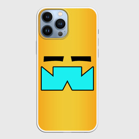 Чехол для iPhone 13 Pro Max с принтом GEOMETRY DASH CLASSIC SMILE FACE в Новосибирске,  |  | 2d | arcade | demon | game | geometry dash | levels | meltdown | robtop | smile | аркада | геометрический тире | демон | раннер | смайлы | уровни | эмоции