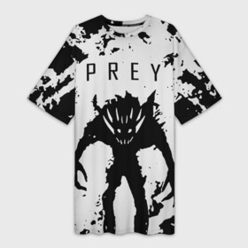Платье-футболка 3D с принтом Prey Монстр в Новосибирске,  |  | prey | добыча | жертва | игра прей | прей | шутер