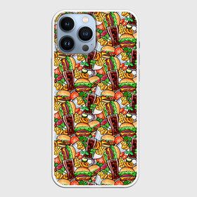 Чехол для iPhone 13 Pro Max с принтом Быстрое Питание и Напитки в Новосибирске,  |  | burger | cheeseburger | fast food | hamburger | hot dog | pizza | блюдо | бургер | быстрое питание | гамбургер | еда | жратва | завтрак | картошка фри | кола | корм | кушанье | макдоналдс | обед | перекус | пицца | пища | повар