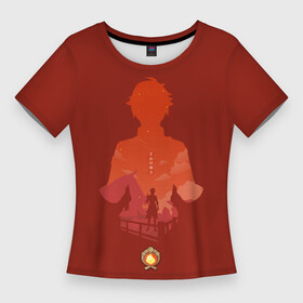 Женская футболка 3D Slim с принтом THOMA  ТОМА ГЕНШИН ИМПАКТ в Новосибирске,  |  | anime | genshin impact | thoma | аниме | геншен импакт | геншин импакт | геншин эмпакт | геншинимпакт | игры | персонажи | тома