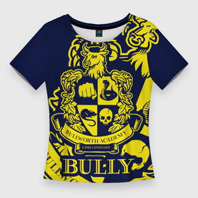 Женская футболка 3D Slim с принтом Bully, Bullworth Academy в Новосибирске,  |  | bullworth academy | bully | canis canem edit | академия буллворта | булворт | булли | игры