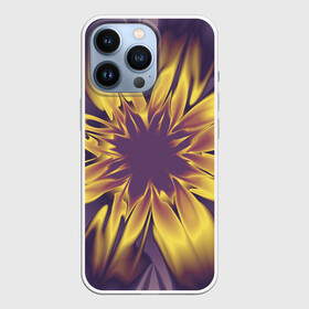 Чехол для iPhone 13 Pro с принтом Цветок заката. Абстракция. 535 332 32 63. в Новосибирске,  |  | abstraction | flower | fractal | illustration | purple | yellow | абстракция | желтый | иллюстрация | на витрину | пурпурный | фиолетовый | фрактал | цветок