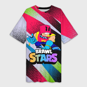 Платье-футболка 3D с принтом GROM BRAWLSTARS ART в Новосибирске,  |  | brawl | brawl stars | brawlstars | grom | бравлстарс | гром