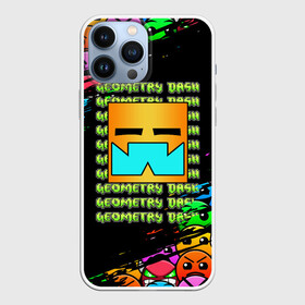 Чехол для iPhone 13 Pro Max с принтом GEOMETRY DASH CLASSIC LEVELS в Новосибирске,  |  | 2d | arcade | demon | game | geometry dash | levels | meltdown | robtop | smile | аркада | геометрический тире | демон | раннер | смайлы | уровни | эмоции