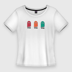 Женская футболка 3D Slim с принтом Ghost Spook в Новосибирске,  |  | Тематика изображения на принте: creepyspook | ghost | halloween | spook | spooky