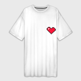 Платье-футболка 3D с принтом Сердце из minecraft в Новосибирске,  |  | 8 марта | heart | minecraft | сердечко | сердце