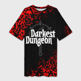 Платье-футболка 3D с принтом DARKEST DUNGEON DEATH SKULL PATTERN в Новосибирске,  |  | abomination | antiquarian | arbalest | bounty hunter | colour of madness | crimson court | crusader | darkest dungeon | game | grave robber | hellion | highwaym | logo | roguelike | shieldbreaker | the shieldbreaker | игра | лого | лог