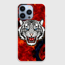 Чехол для iPhone 13 Pro с принтом ОГНЕННЫЙ ТИГР   FIRE TIGER в Новосибирске,  |  | 2022 | beast | merry christmas | new year | red bow | santa hat | snow | tiger | winter | winter is coming | year of the tiger | год тигра | дед мороз | животные | звери | зверь | зима | зима 2022 | зима близко | новог | новогодни