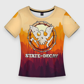 Женская футболка 3D Slim с принтом State of Decay  Логотип в Новосибирске,  |  | state of decay | загнивающий штат | зомби апокалипсис | состояние распада | стейт оф дикей
