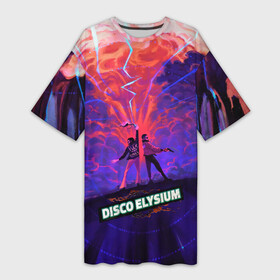 Платье-футболка 3D с принтом Disco art в Новосибирске,  |  | disco elysium | game | games | диско элизиум | игра | игры