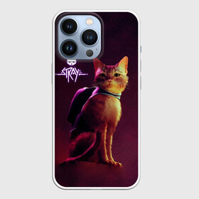 Чехол для iPhone 13 Pro с принтом Stray   Блуждающий кот в Новосибирске,  |  | Тематика изображения на принте: stray | блуждающий кот | бродить | игра про кота | потерявшийся кот | стрей | стрэй