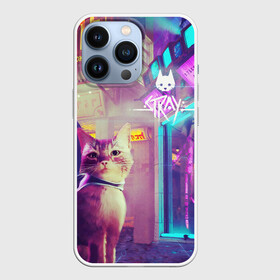 Чехол для iPhone 13 Pro с принтом Stray | Кот | в Новосибирске,  |  | bluetwelve studio | stray gameplay | stray кот | б12 | бродячий кот | игры про кошек | роботы | стрей игра про кота