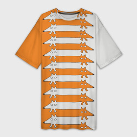 Платье-футболка 3D с принтом Лисицы (Foxes) в Новосибирске,  |  | animal | firefox | fox | mozilla | orange | predator | wild animals | алиса | воровка | дикие животные | животное | зверь | колобок | кума | лиса | лисица | лисичка | мозилла | оранжевый | рыжая | фаерфокс | фокс | хитрюга | хищник