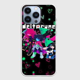 Чехол для iPhone 13 Pro с принтом ГЕРОИ ИГРЫ DELTARUNE NEON в Новосибирске,  |  | deltarune | deltarune 2 | game | heart | hearts | neon | stars | undertale символ | дельта | дельтарун | дельтарун 2 | джевил | звё | знак руин андертейл | значок дельтарун пиксель | игра | королева | крис | неон | ноэлль | ральз