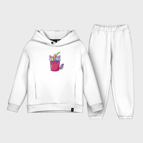 Детский костюм хлопок Oversize с принтом Cool cocktail в Новосибирске,  |  | cocktail | color | ears | eye | fringe | horn | smile | tail | unicorn | глаз | единорог | коктейль | рог | улыбка | уши | хвост | цвет | чёлка