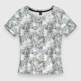 Женская футболка 3D Slim с принтом Купюры 1000 Рублей (деньги) в Новосибирске,  |  | бабки | баксы | банк | банкноты | бизнес | биткоин | богатство | брокер | бумажник | бюджет | валюта | взятка | вор | деньги | доллары | евро | зарплата | золото | казино | капитал | касса | копилка