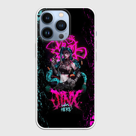 Чехол для iPhone 13 Pro с принтом JINX ARCANE LEAGUE OF LEGENDS, КРАСКИ в Новосибирске,  |  | akali | arcane | fan | fan art | hero | jinx | kda | kda mask | league of legends | lol | moba | paints | акали | аркейн | брызги | герой | джинкс | кда | краски | лига легенд | лол | моба