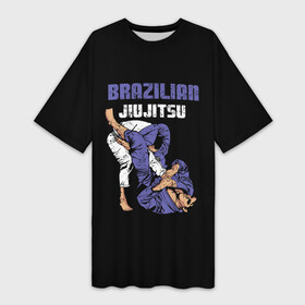 Платье-футболка 3D с принтом BRAZILIAN JIU JITSU  (BJJ) в Новосибирске,  |  | brazilian jiu jitsu | fighter | jujutsu | karate | боевые искусства | боец | бои | бойцовский клуб | болевой приём | борьба | воин | джиу джитсу | дзюдзюцу | дзюдо | единоборства | карате | кимоно | рукопашный бой | сила