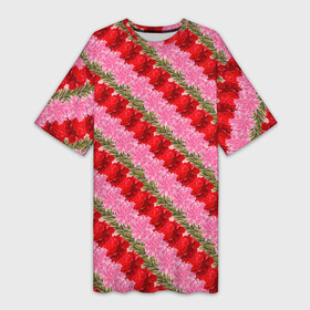 Платье-футболка 3D с принтом Розы и Лилии в Новосибирске,  |  | Тематика изображения на принте: 8 марта | аромат | афродита | букет | весна | жена | женский день | запах | красота | купидон | ландшафтный дизайнер | луг | любимая | любовь | мама | отношения | подарок девушке | подарок маме | подруга