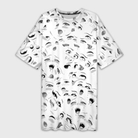 Платье-футболка 3D с принтом Ахегао без границ в Новосибирске,  |  | Тематика изображения на принте: ahegao | anime | manga | аниме | ахегао | коллаж | манга | паттерн