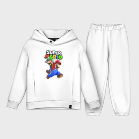 Детский костюм хлопок Oversize с принтом Луиджи  и Марио в Новосибирске,  |  | game | jeans | luigi | mario | moustache | nintendo | overall | plumber | red cap | super mario | switch | video game | видео игра | водопроводчик | игра | кепка | комбинезон | красная кепка | луиджи | марио | нинтендо | свитч | супер марио | усы