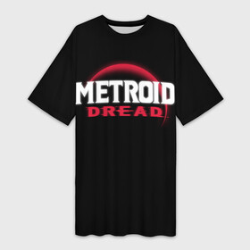 Платье-футболка 3D с принтом Metroid Dread  Red Planet в Новосибирске,  |  | adventure | computer game | logo | metroid dread | planet | red planet | space | компьютерная игра | космос | красная планета | логотип | метройд дреад | планета | приключения