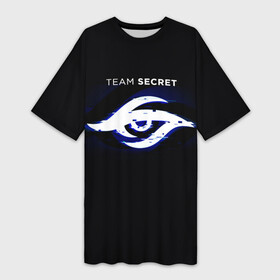 Платье-футболка 3D с принтом Команда Team Secret в Новосибирске,  |  | team secret | глаз | игры | киберспорт | логотип | надпись | название