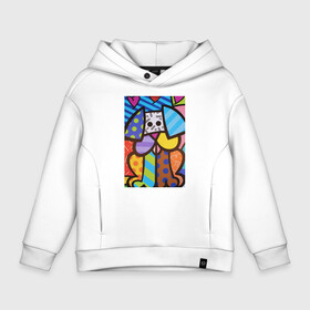 Детское худи Oversize хлопок с принтом Настоящая любовь Romero Britto в Новосибирске, френч-терри — 70% хлопок, 30% полиэстер. Мягкий теплый начес внутри —100% хлопок | боковые карманы, эластичные манжеты и нижняя кромка, капюшон на магнитной кнопке | romerobritto | граффити | кубизм | ромеробритто