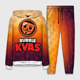Женский костюм 3D (с толстовкой) с принтом Бабл Квас Bubble Kvas, логотип в Новосибирске,  |  | bubble cvas | bubble kvas | bubble квас | meme | баббл квас | бабл квас | бабле квас | мемы