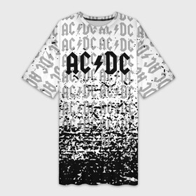 Платье-футболка 3D с принтом AC DC (rock) в Новосибирске,  |  | ac dc | acdc | acdc live | back in black | epic | hard rock | hells bells | highway to hell | metallica | rock | shoot to thrill | thunderstruck | you shook me all night long
